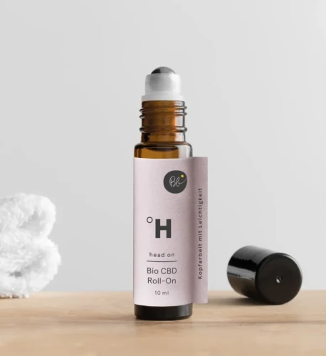 Naturalny CBD Roll-On head  w szklanej butelce, orzeźwiająca ulga dla umysłu