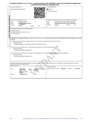 Certyfikat ABG (AT-BIO-301) dla BioBloom – ekologiczna produkcja i dystrybucja konopi.